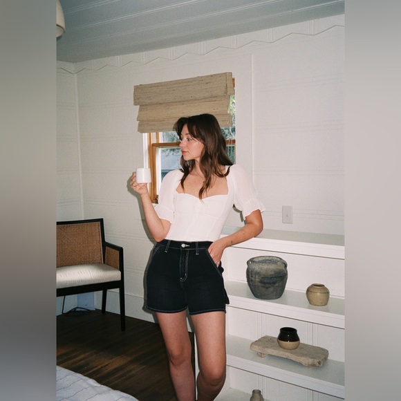 High Rise Utility Shorts - Washed Black - Picture 10 of 11